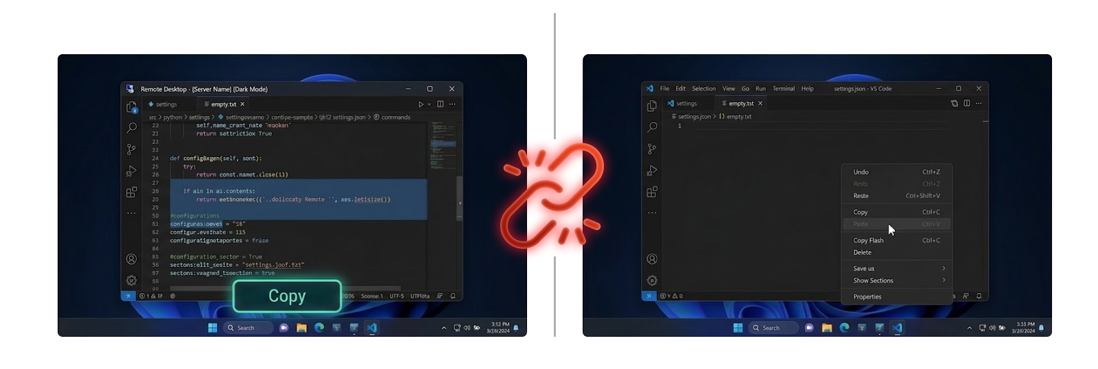 Clipboard failure illustration